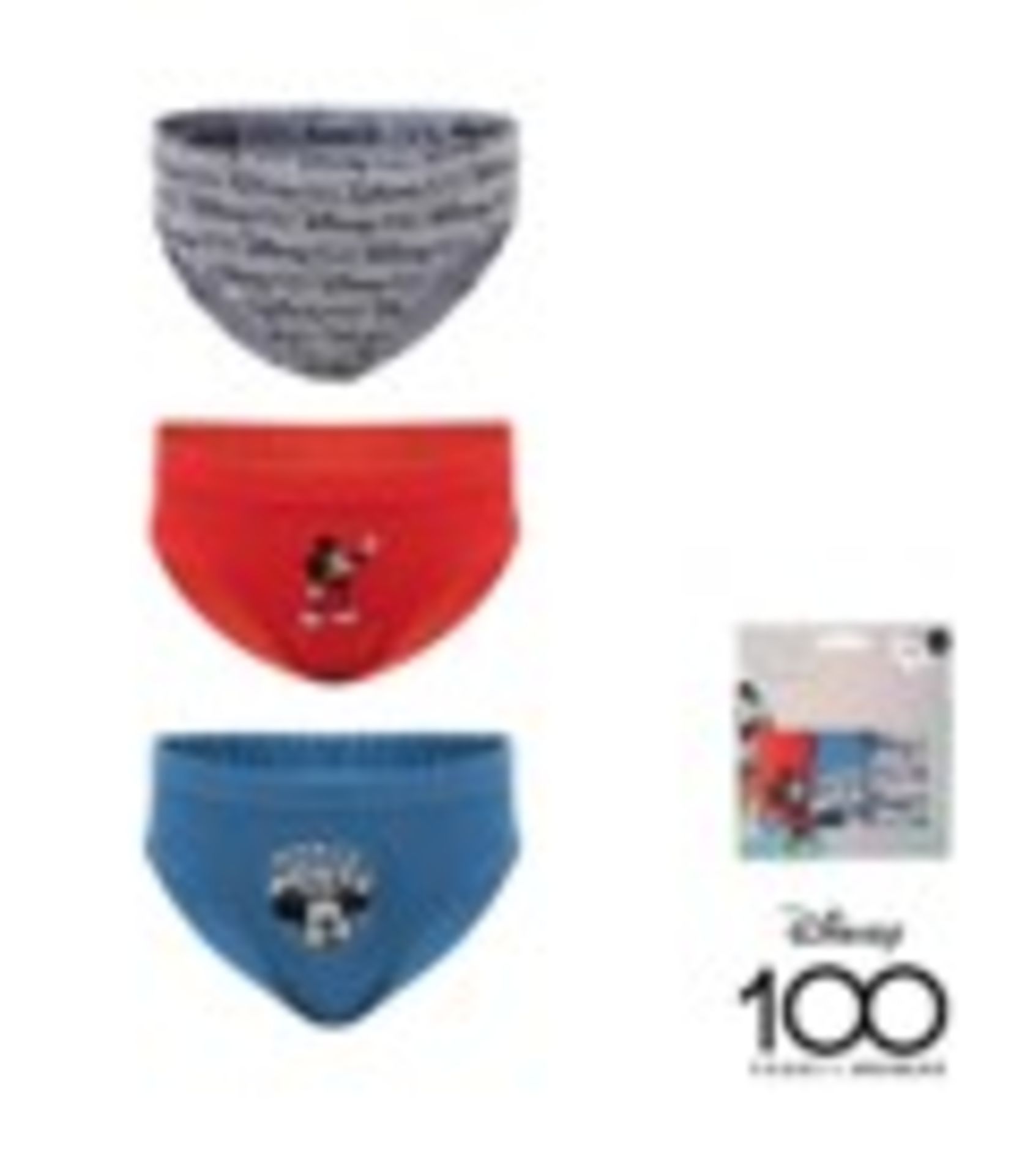 TRADE LOT X 200 NEW AND PACKAGED Disney Mickey Mouse - Briefs. Ratio Packaged and Assorted Sizes