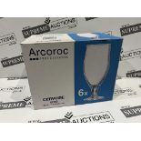 6 X BRAND NEW PACKS OF 24 ARCOROC CERVOISE STEMMED GLASSES R10-4