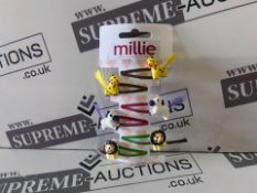 Pallet to include 800 X NEW PACKS OF 6 MILLIE ACCESSORIES ANIMAL HAIR CLIPS. RRP £4.99 EACH. (