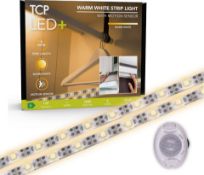 200 x Brand New TCP LED Plus Strip Light PIR 3000K Battery 1 Metre, Warm White With Motion Sensor (
