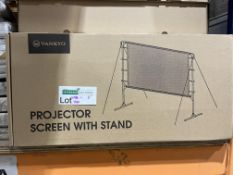 2 X BRAND NEW VANKYO 100 INCH PROJECTOR SCREENS WITH STAND AND CARRY BAG R9B-7