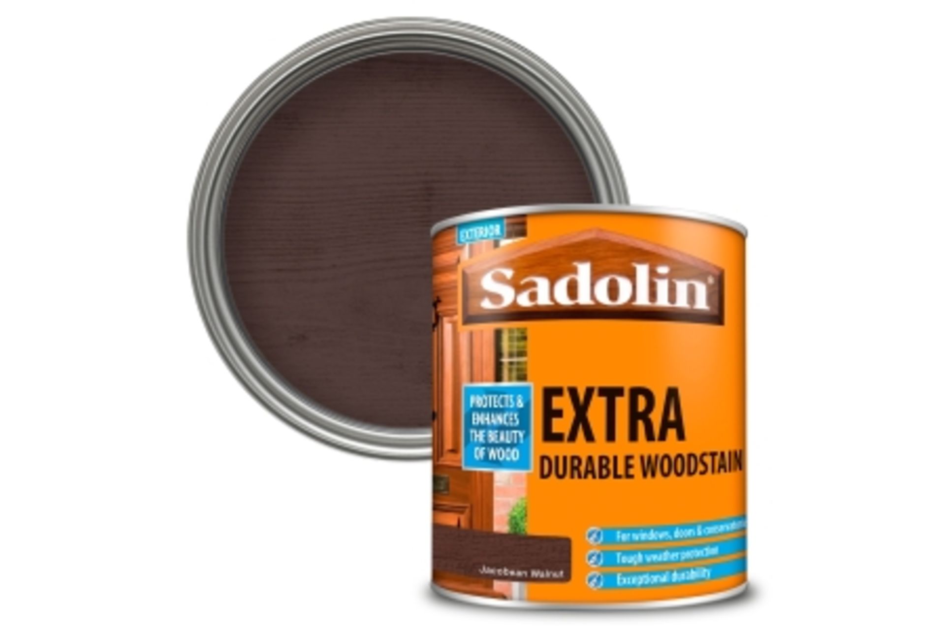 4 X BRAND NEW 2.5L TINS OF SANDOLIN EXTRA JACOBEAN WALNUT DURABLE WOODSTAIN RRP £82 EACH BW