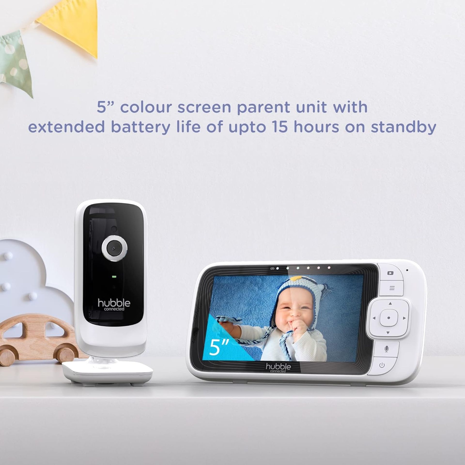 HUBBLE Nursery Pal Link Premium Baby Monitor. RRP £149. HubbleClub App Connected, with Room - Bild 2 aus 7
