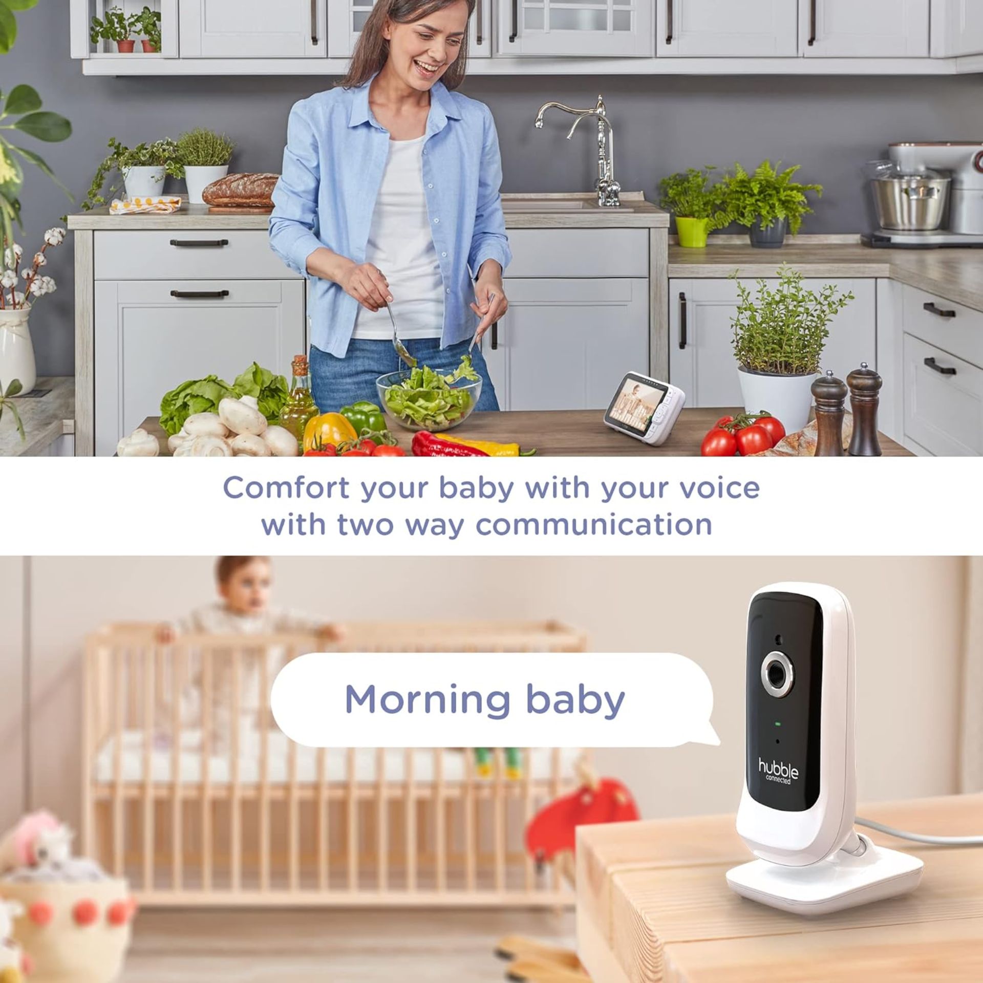 HUBBLE Nursery Pal Link Premium Baby Monitor. RRP £149. HubbleClub App Connected, with Room - Bild 5 aus 7