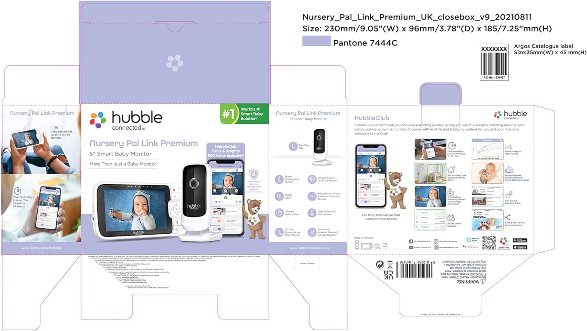 HUBBLE Nursery Pal Link Premium Baby Monitor. RRP £149. HubbleClub App Connected, with Room - Bild 7 aus 7