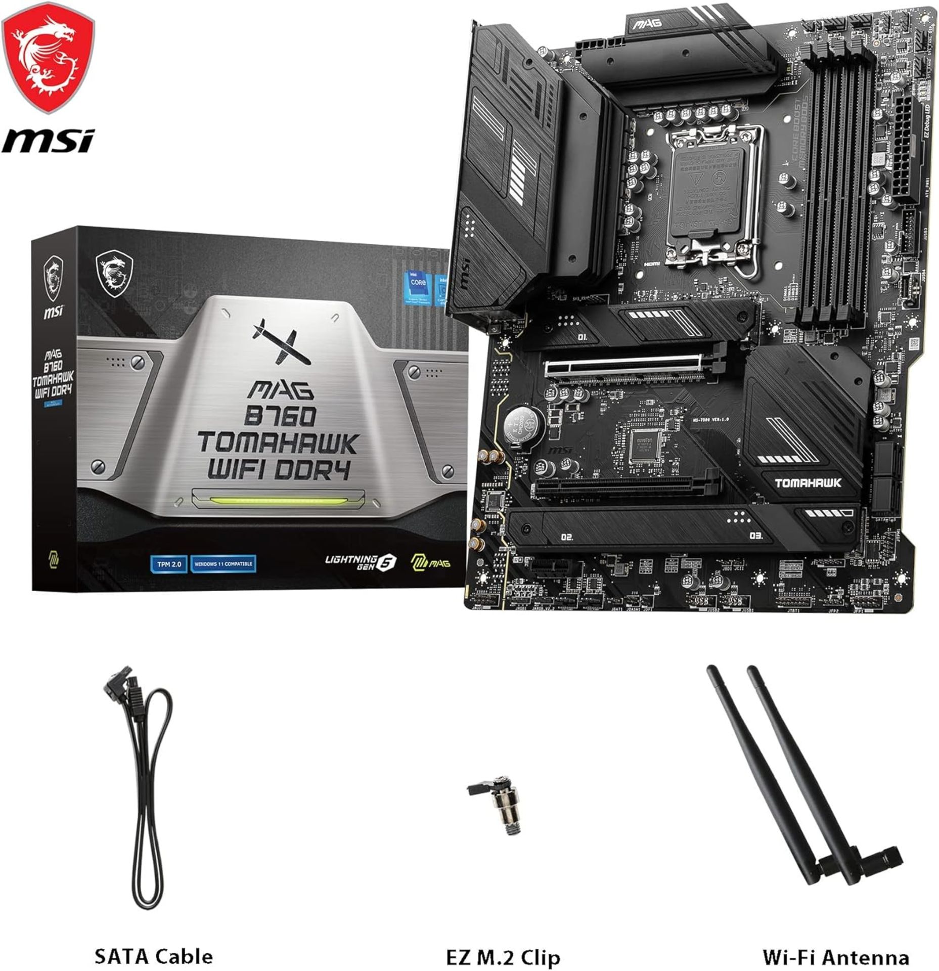 MSI MAG B760 TOMAHAWK WIFI DDR4 Motherboard. RRP £185. 12TH & 13TH GEN CORE, HIGH PERFORMANCE - - Image 7 of 7