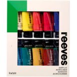 8 X BRAND NEW REEVES SETS OF 10 75ML ACRYLIC CRAFT PAINT RRP £50 EACH R4-3