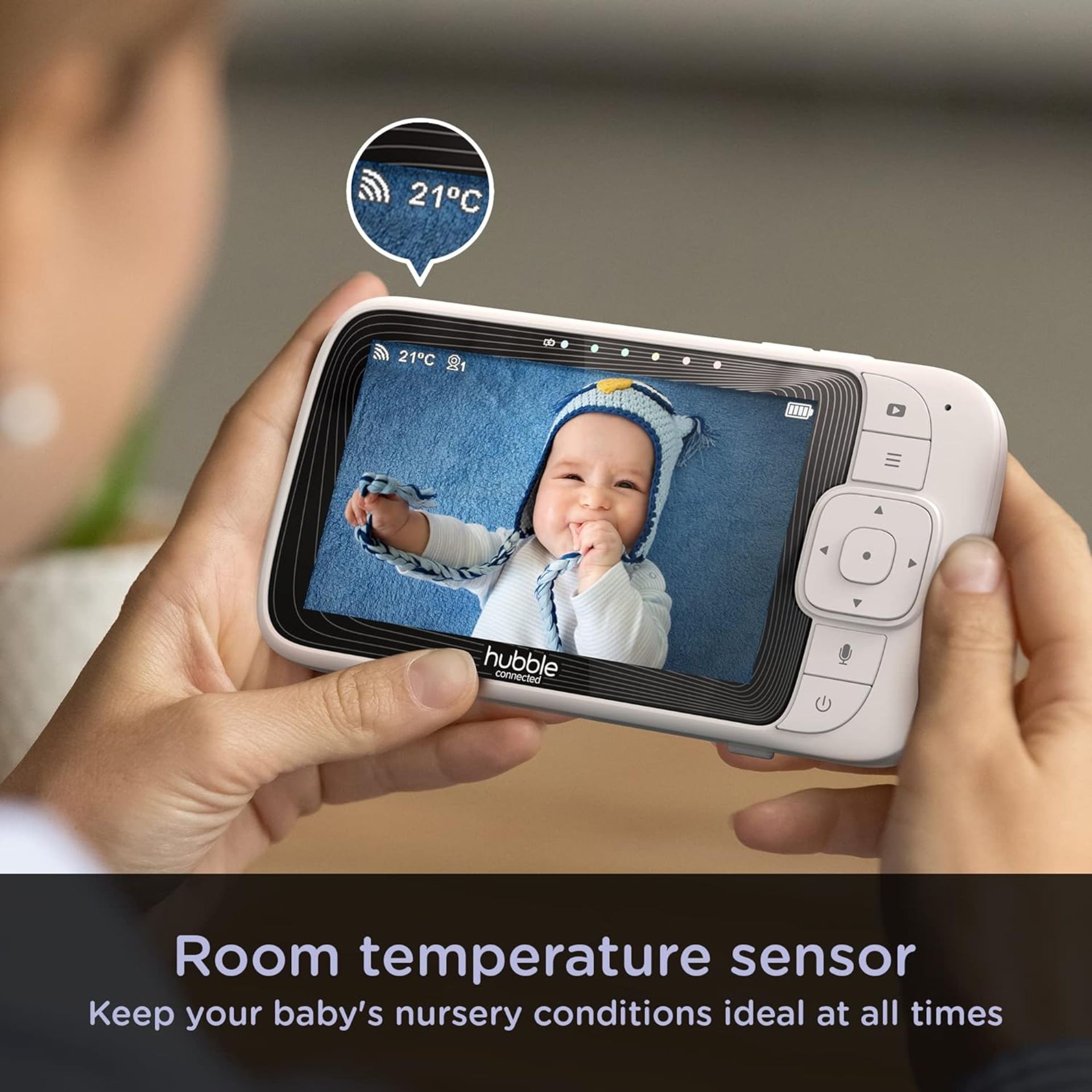 HUBBLE Nursery Pal Link Premium Baby Monitor. RRP £149. HubbleClub App Connected, with Room - Bild 3 aus 7