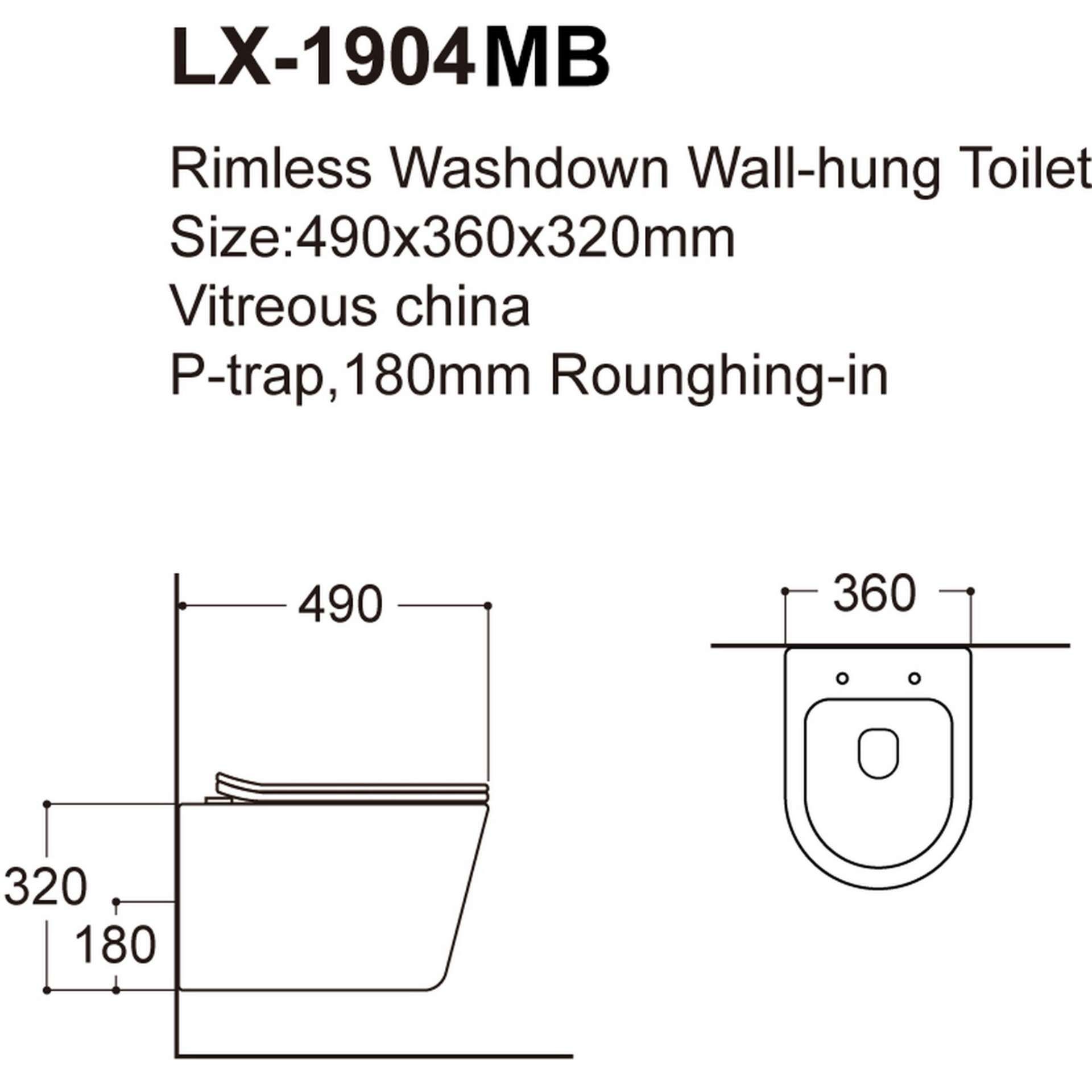 NEW & BOXED KARCENT Circular Rimless Wall Hung Toilet MATT BLACK. This Rimless wall-hung toilet - Bild 2 aus 2