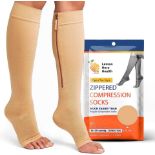 30 X BRAND NEW LEMON HERO HEALTH OPEN TOE STYLE ZIPPERED COMPRESSION SOCKS XXXL R4-6