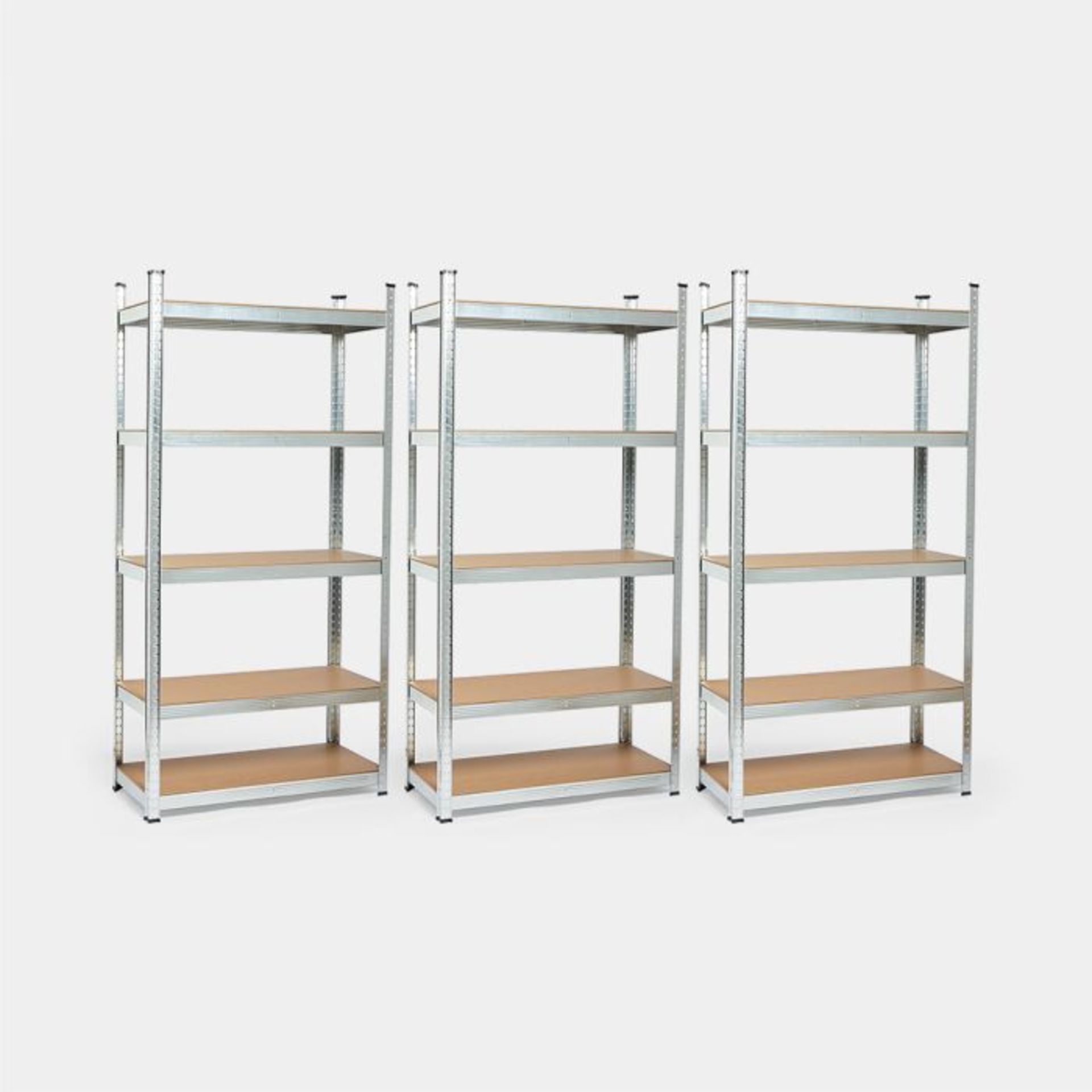 BRAND NEW (2500645) GARAGE SHELVING UNIT PACK OF 3. 1.8M HEAVY DUTY SHELVING UNITS, 5 TIER RRP £