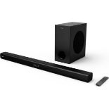 BRAND NEW FACTORY SEALED Hisense HS218 2.1ch 200w Sound Bar with Wireless Subwoofer. RRP £169. (