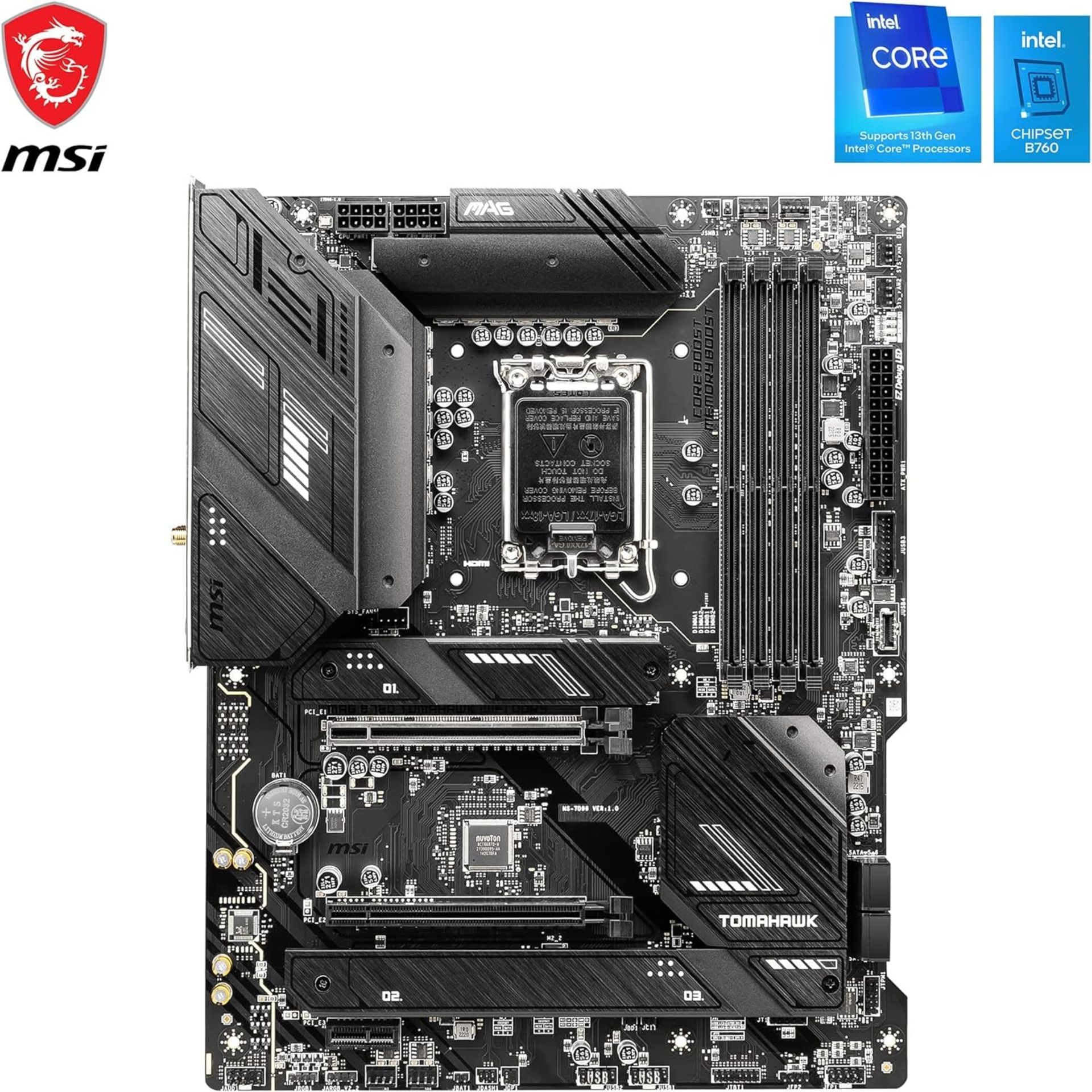 MSI MAG B760 TOMAHAWK WIFI DDR4 Motherboard. RRP £185. 12TH & 13TH GEN CORE, HIGH PERFORMANCE - - Image 2 of 7