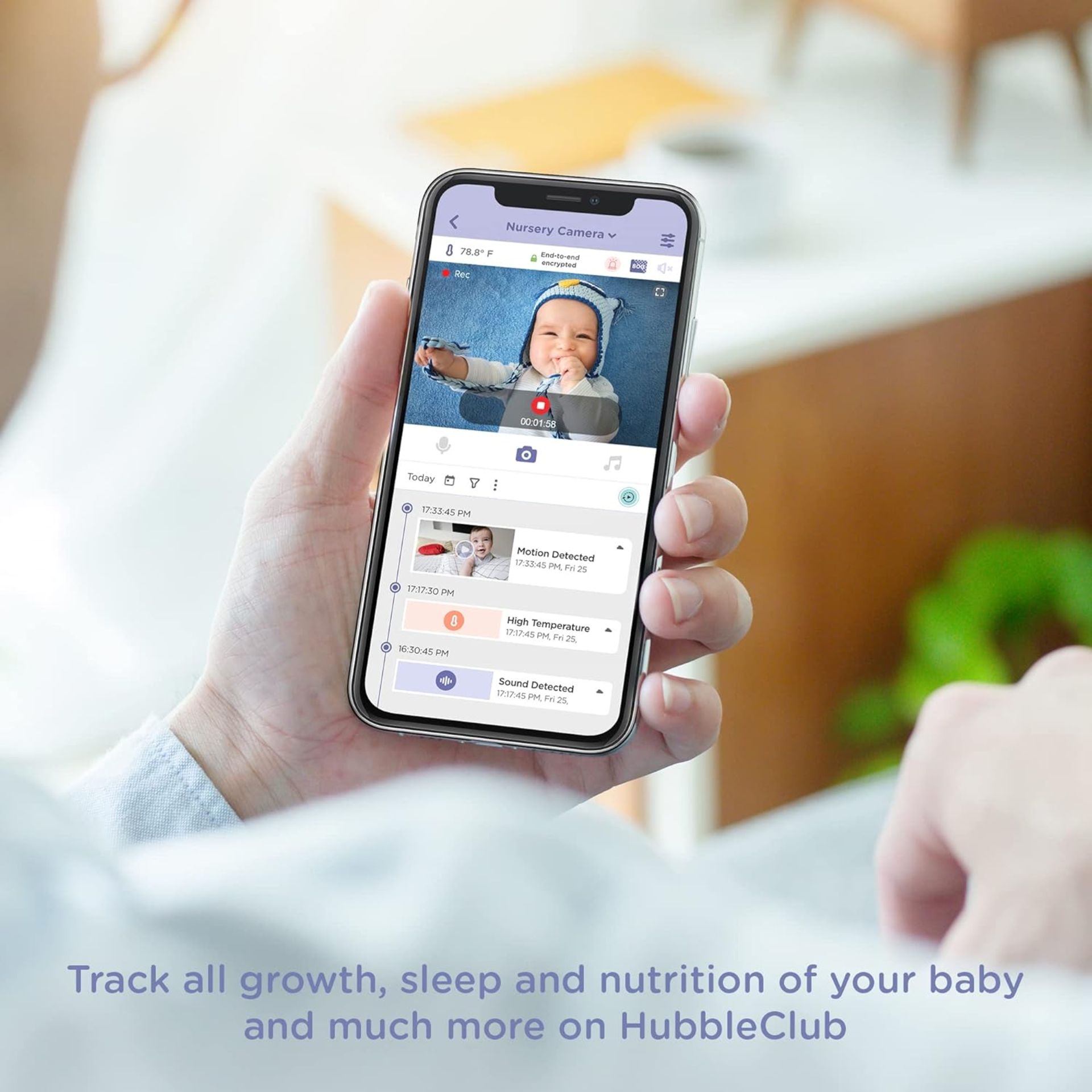 HUBBLE Nursery Pal Link Premium Baby Monitor. RRP £149. HubbleClub App Connected, with Room - Bild 4 aus 7