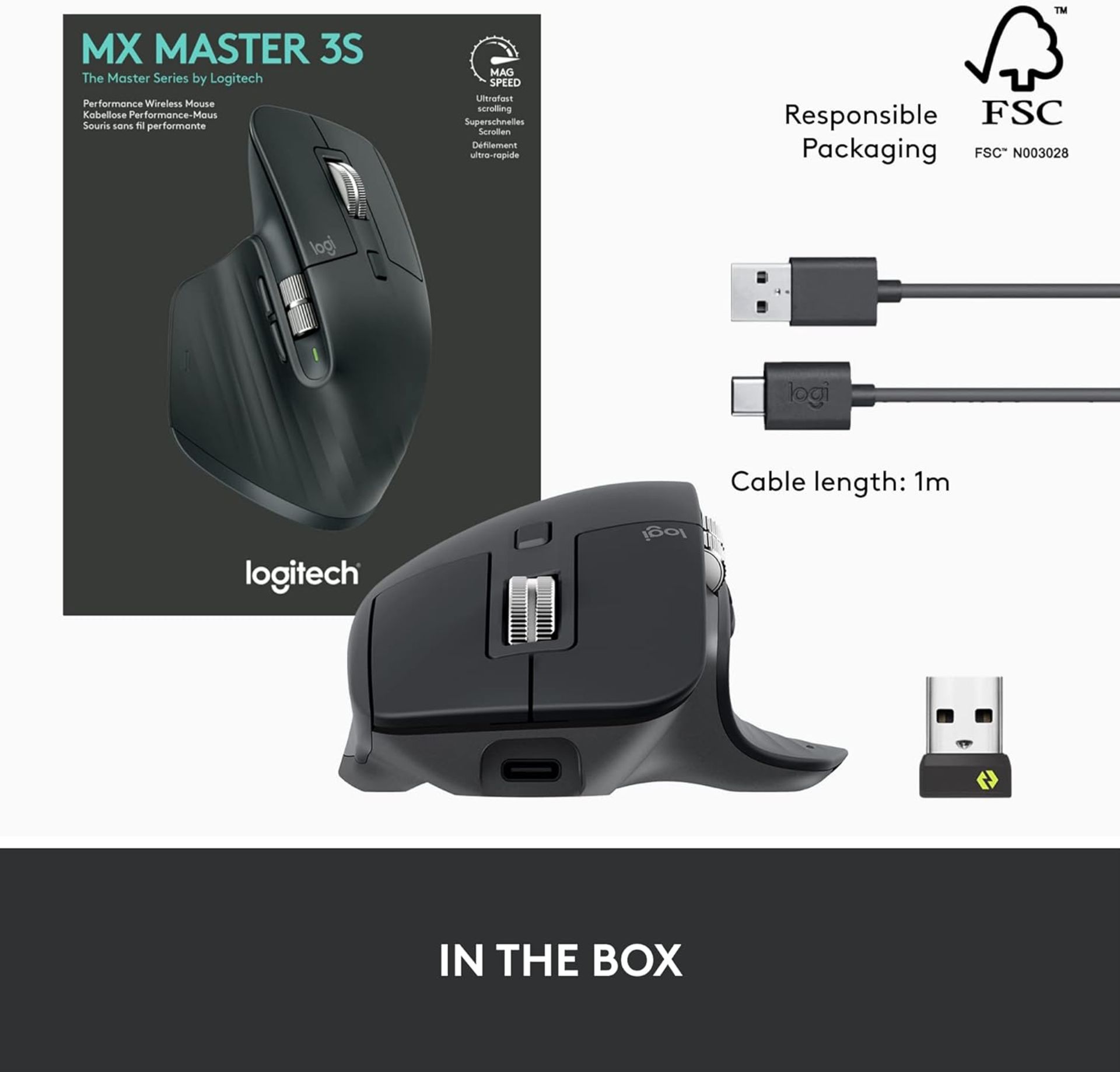 LOGITECH MX Master 3S - Wireless Performance Mouse - PALE GREY. RRP £119. Any Surface Tracking - - Bild 10 aus 10