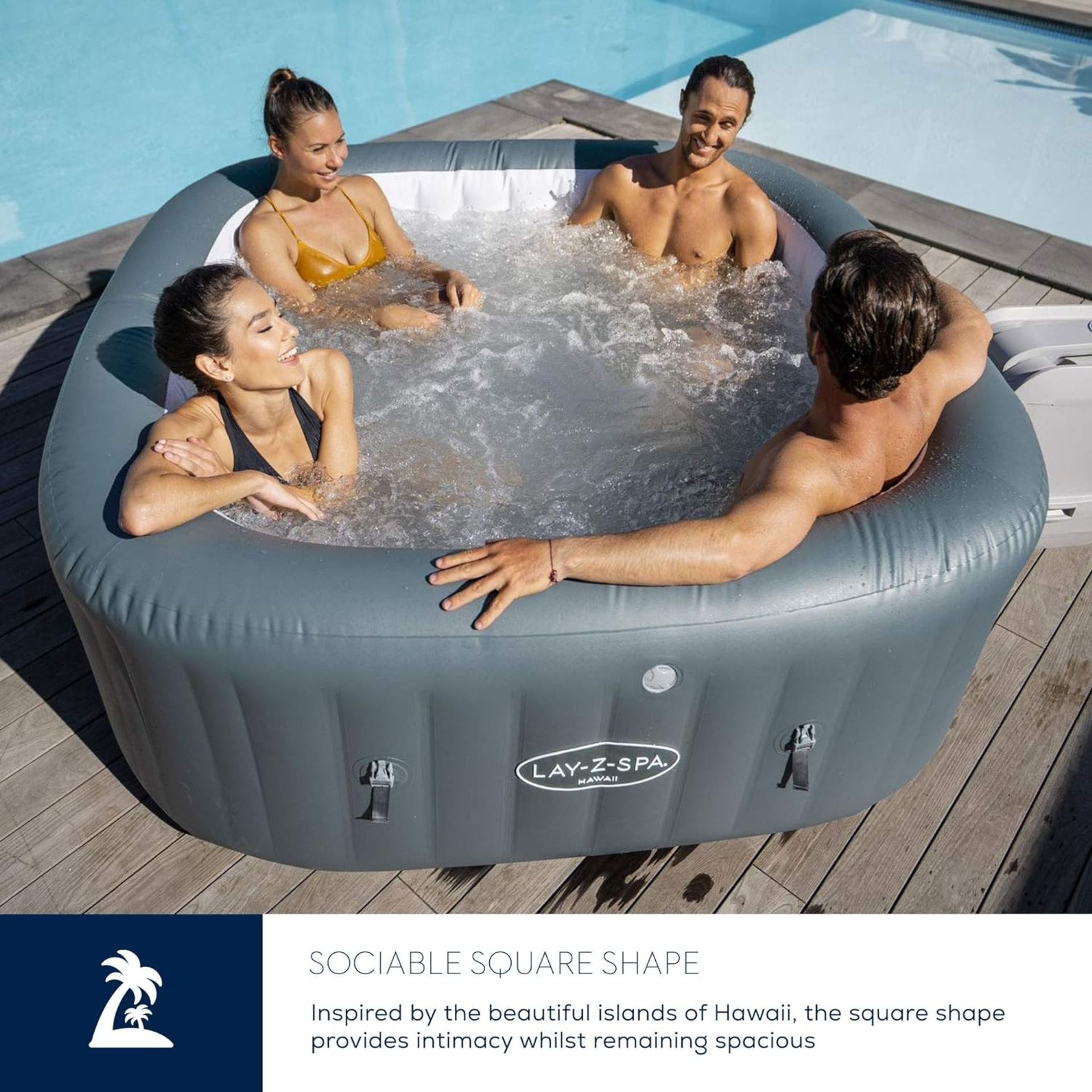 BRAND NEW LAZY SPA HAWAI HYDRO JET PRO SPA RRP £1095, The Hawaii HydroJet Pro™ offers the perfect - Bild 4 aus 6