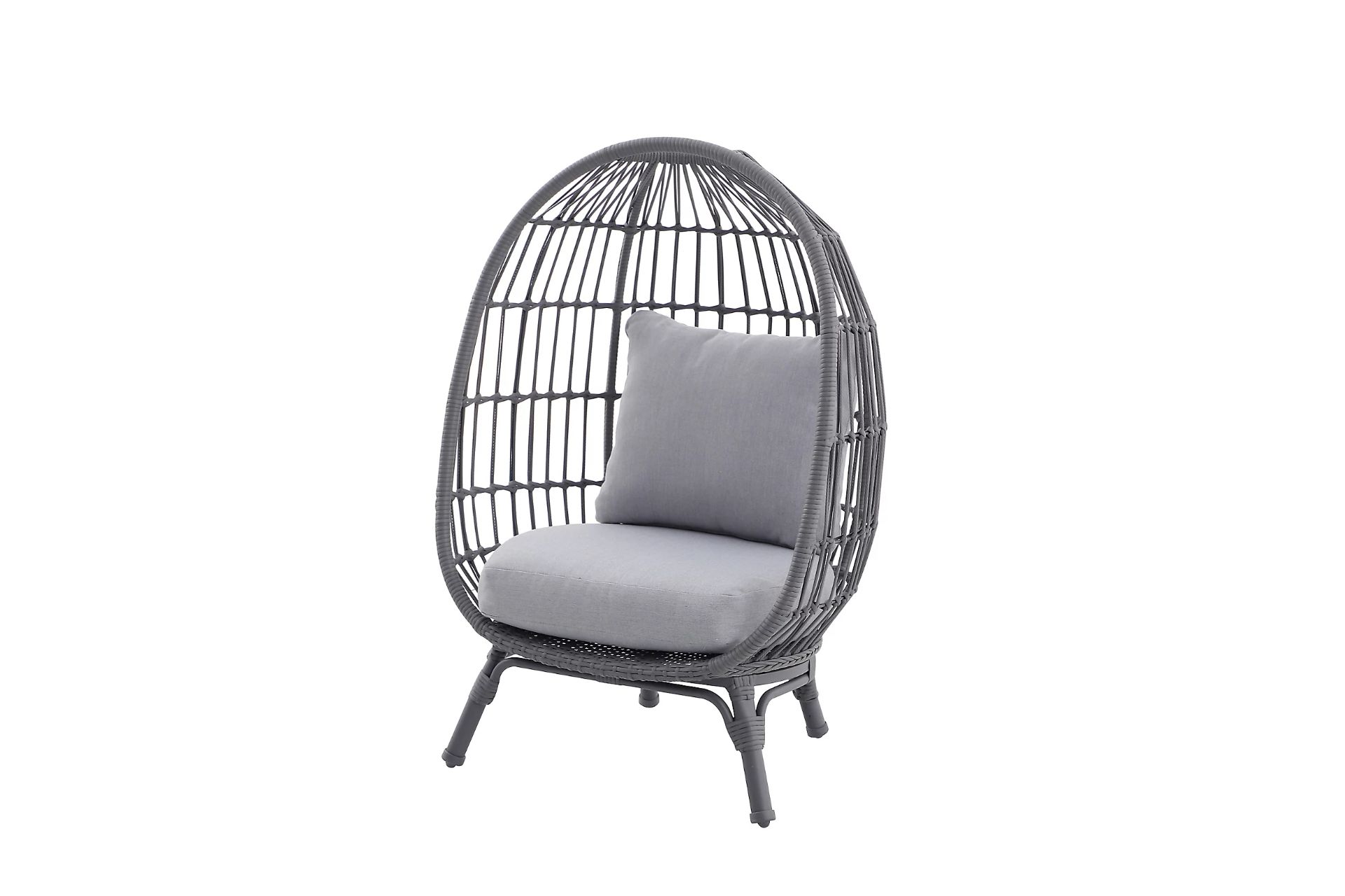 2 X BRAND NEW CHILDRENS GREY RATTAN EGG CHAIRS R9-7