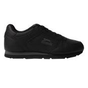 4 X BRAND NEW PAIRS OF SLAZENGER CLASSIC MENS TRAINERS BLACK AND CHARCOAL SIZE 9 RRP £55 EACH