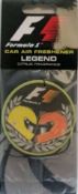 250 x BRAND NEW FORMULA ONE CAR AIR FRESHENERS LEGEND CITRUS SCENT