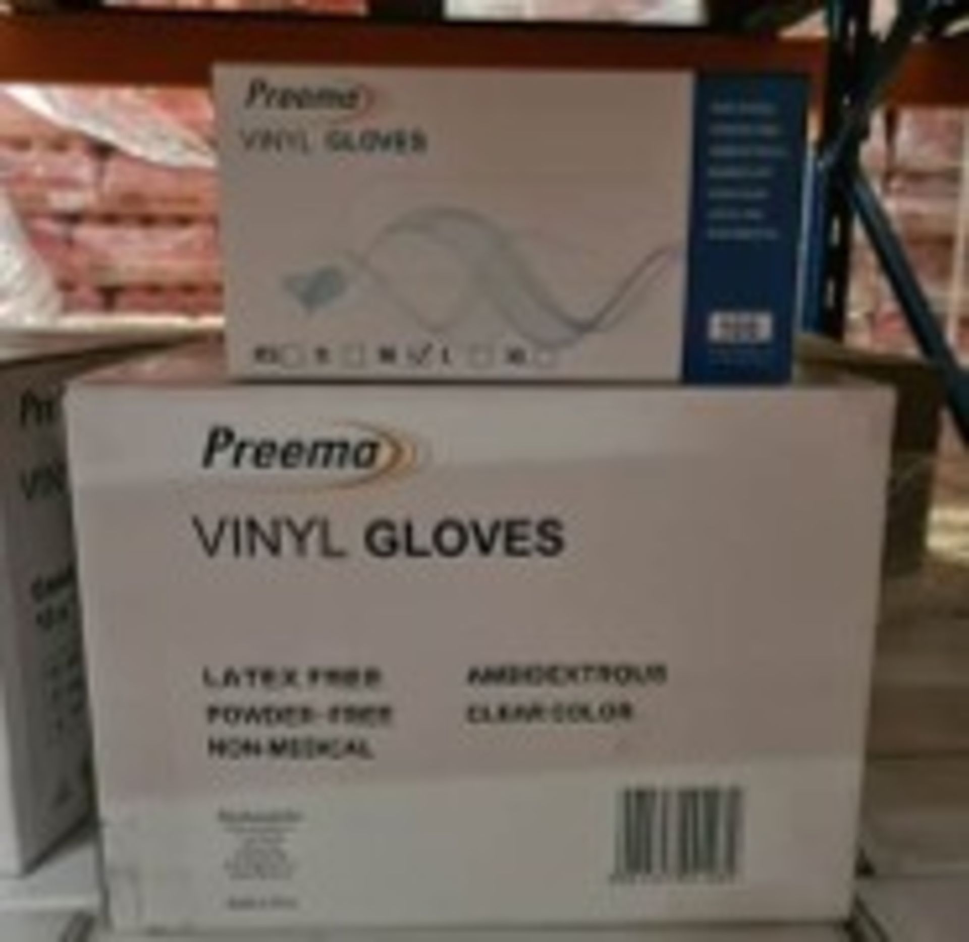 700 X BRAND ENW PACKS OF 100 PREEMA MEDIUM VINYL CLEAR GLOVES (powder free) EXP JUNE 2023