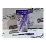 18 X BRAND NEW PACKS OF 12 UNIBALL SPARKLING GEL INK ROLLER BALL PENS R9-2