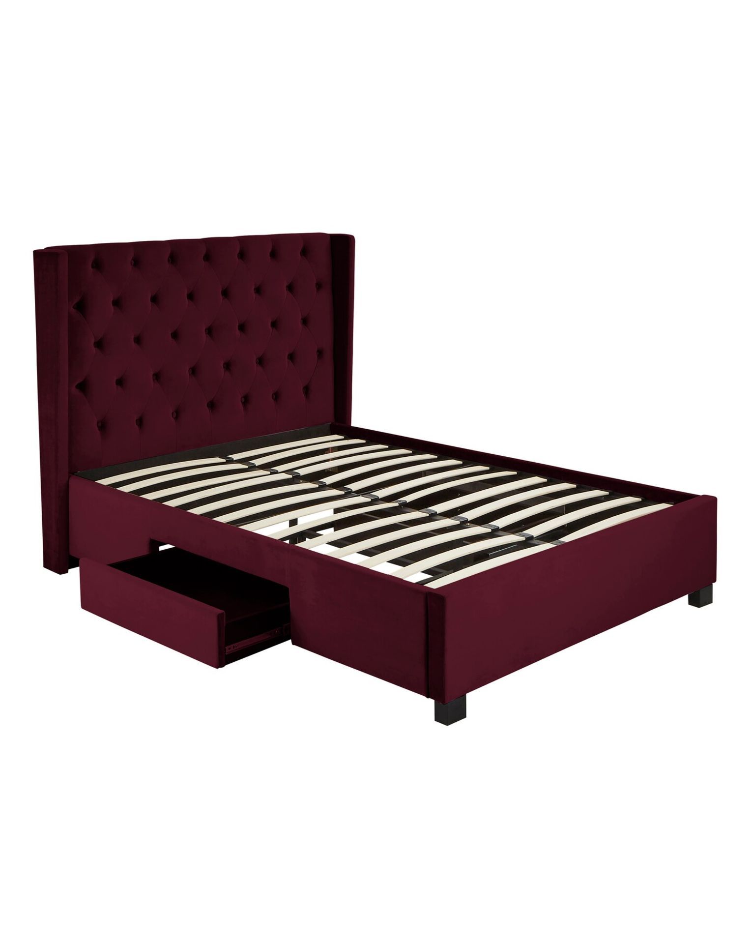 BRAND NEW ALLEGRA Winged Velvet Storage DOUBLE Bed Frame. PORT. RRP £549 EACH. The Allegra - Image 2 of 2