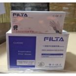 530 X BRAND NEW PACKS OF 100 FILTA MEDIUM VINYL CLEAR GLOVES (powder free) EXP MARCH 2025