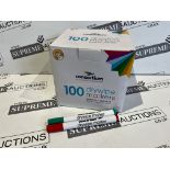 6 X BRAND NEW PACKS OF 100 CONSORTIUM ASSORTED DRY WIPE MARKERS S1/R16