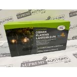 9 X BRAND NEW PACKS OF 2 SOLAR POWERED OSMAN FLAMING LANTERNS R4-5