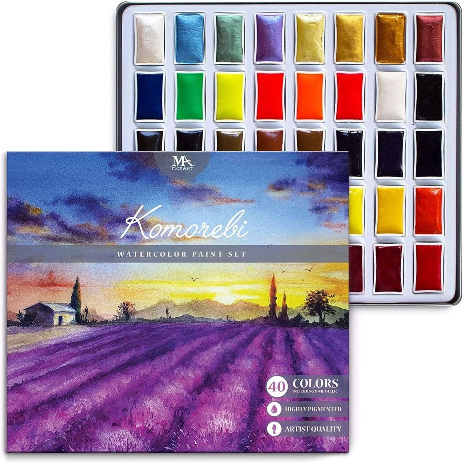 16 X BRAND NEW MOZART KOROMEBI 40 COLOUR WATERPROOF PAINT SETS RRP £30 EACH R18-4