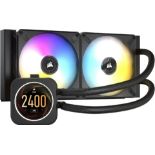 BRAND NEW FACTORY SEALED CORSAIR H100i Elite LCD 240mm Intel/AMD CPU Liquid Cooler. RRP £154.99.