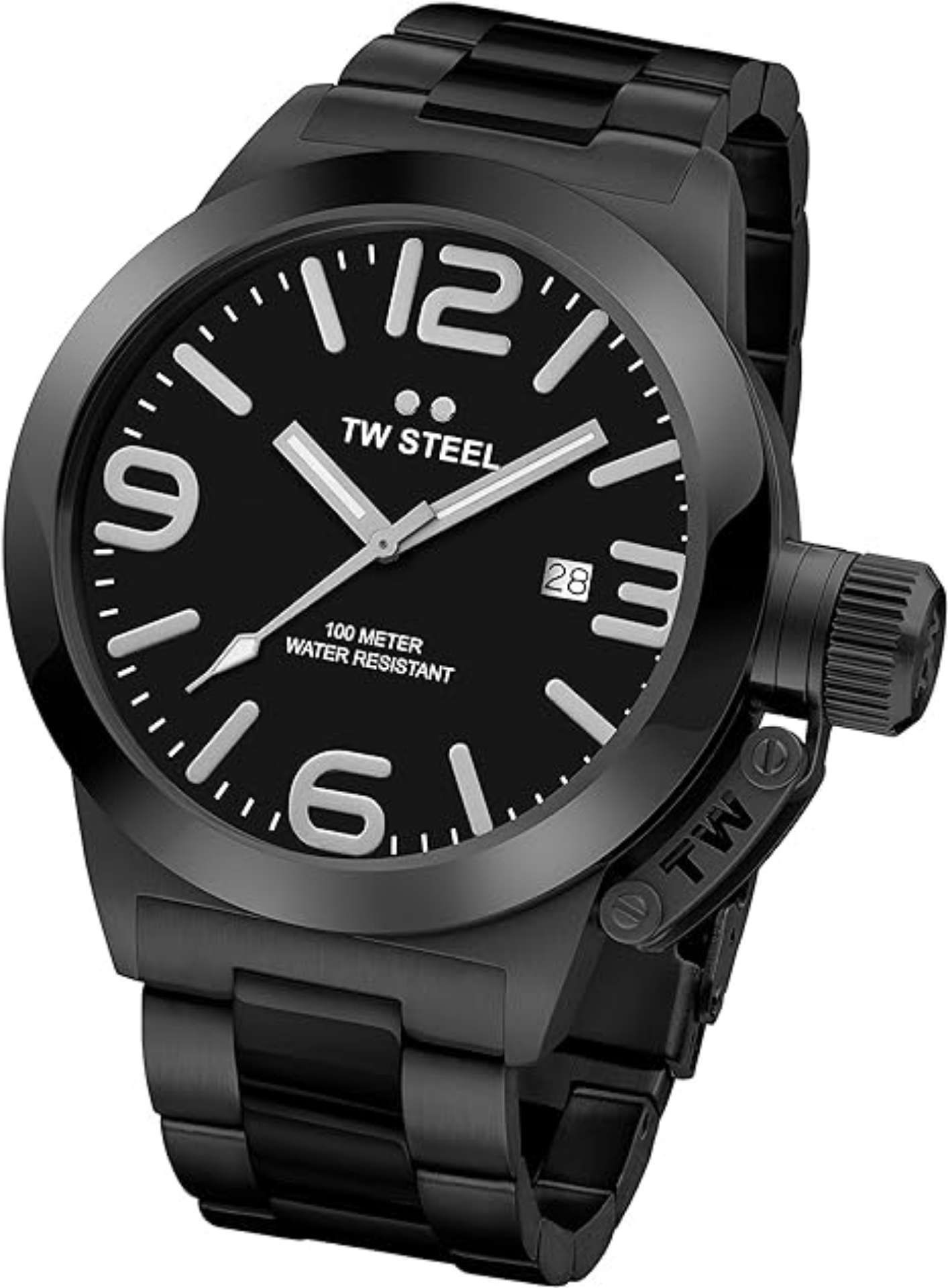 Brand NewTW Steel Men's Quartz Watch with Black Dial Analogue Display and Black Stainless Steel