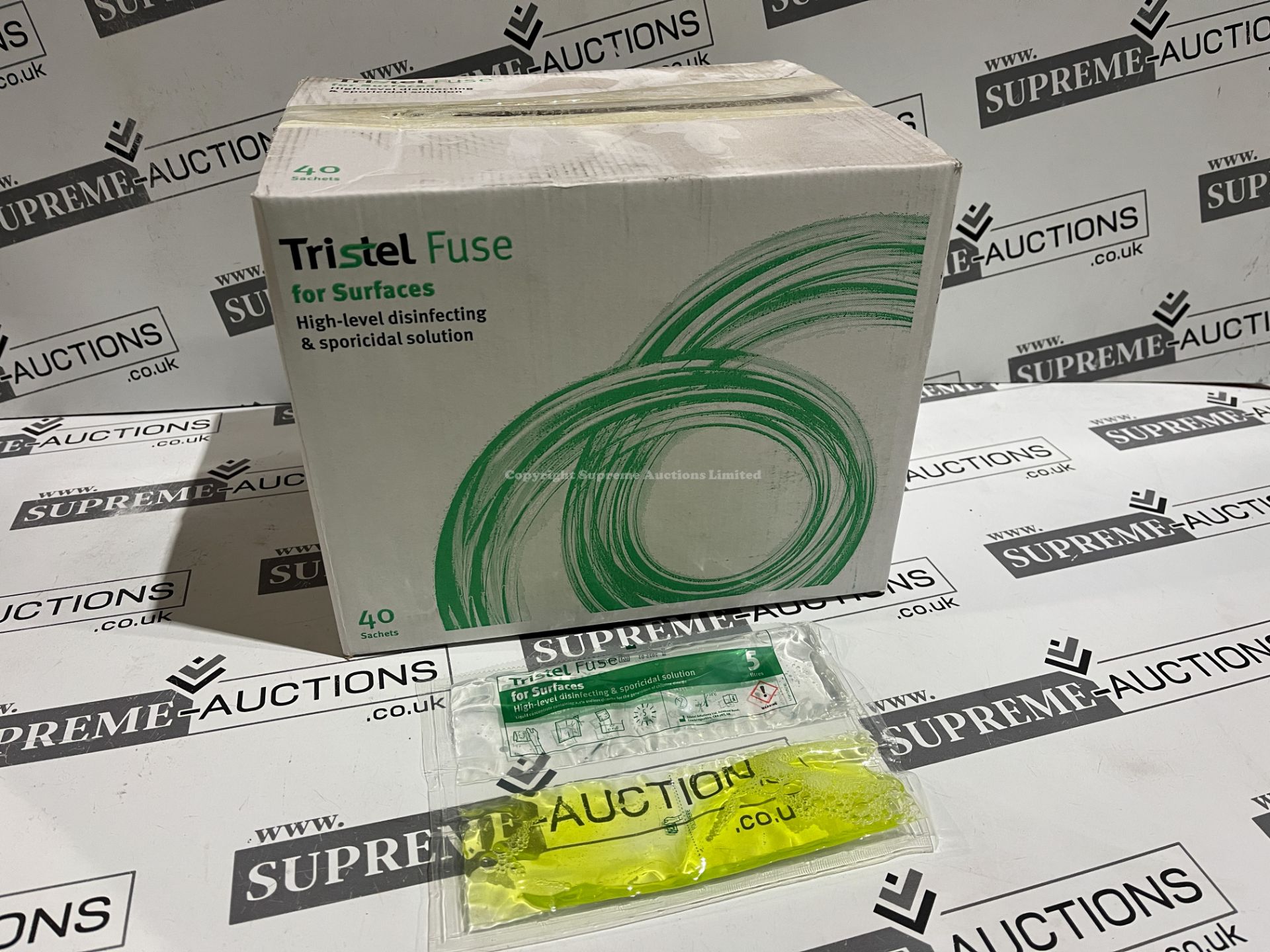 10 X BRAND NEW PACKS OF 40 TRISTEL FUSE HIGH LEVEL DISINFECTANT AND SPORICIDE SOLUTION R9-9