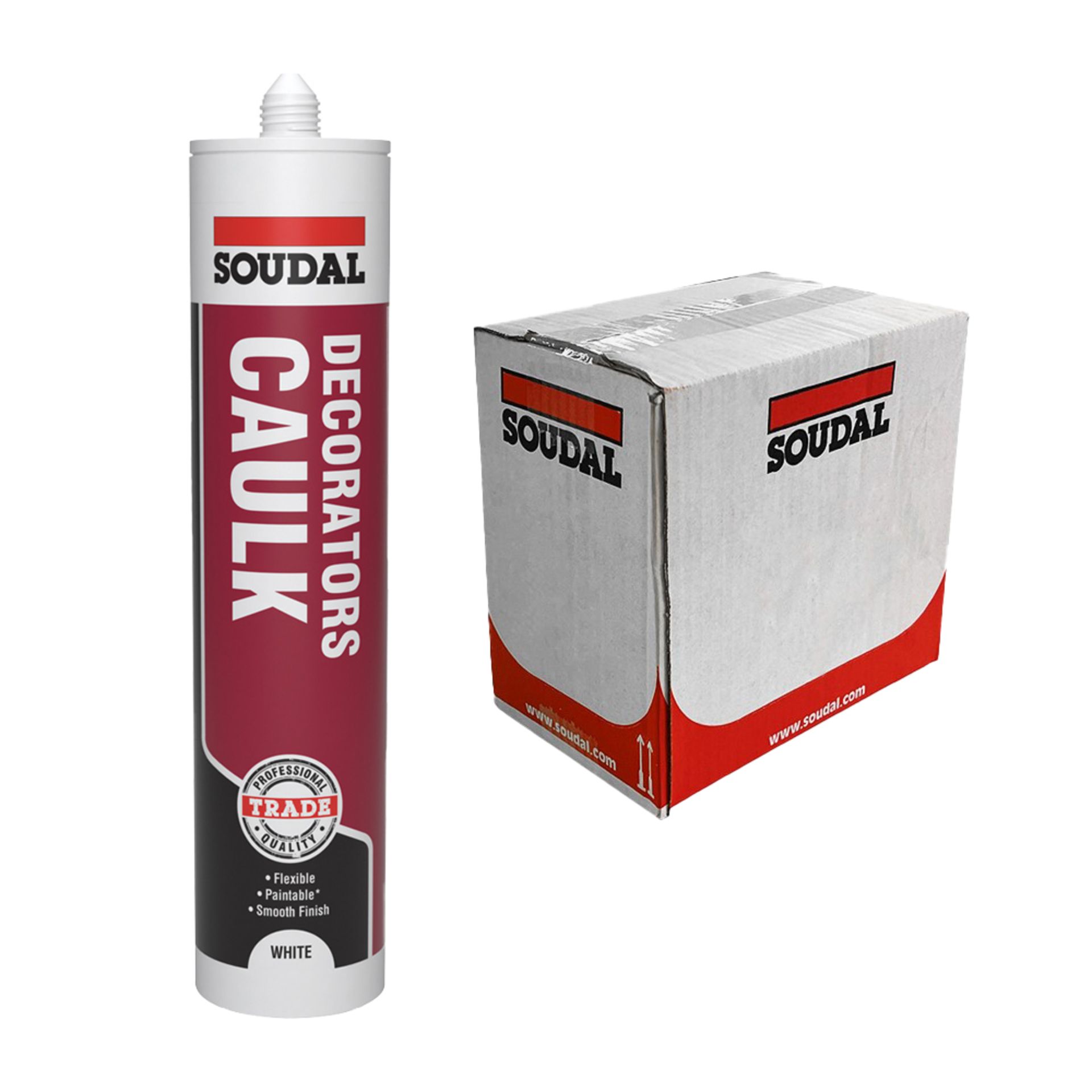 PALLET TO CONTAIN 930 x Soudal White Decorators Caulk 290ml. White decorators caulk from Soudal