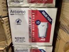 5 X BRAND NEW PACKS OF 48 ARCOROC PINT GLASSES R12-3