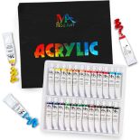 TRADE LOT 100 X BRAND NEW MOZART 24 COLOUR ACRYLIC ART PAINT SET FOR ARTISTS R1.10/2.4