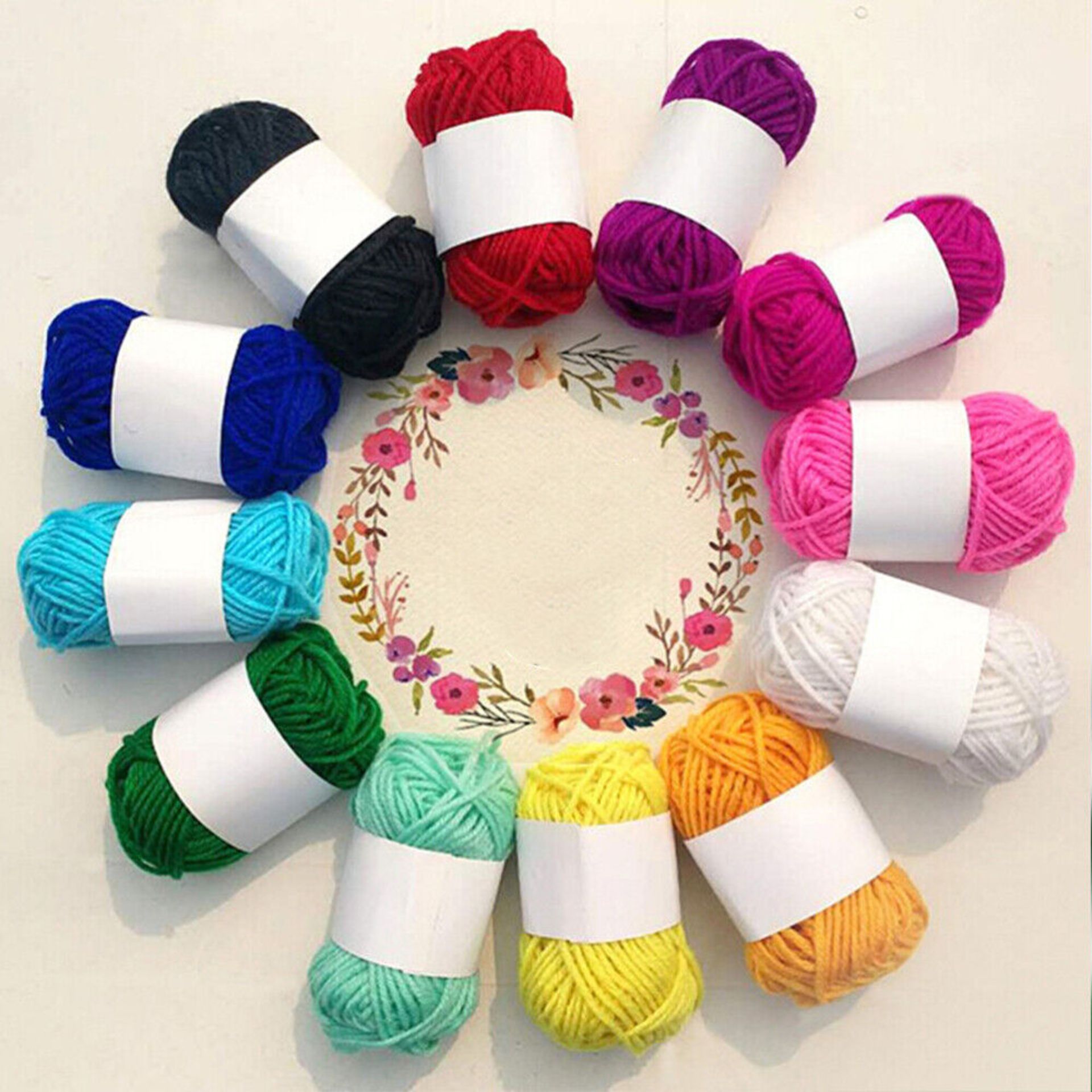 10 X BRAND NEW PACKS OF 12 ASSORTED ROLLS OF YARN IN VARIOUS COLOURS R19-6