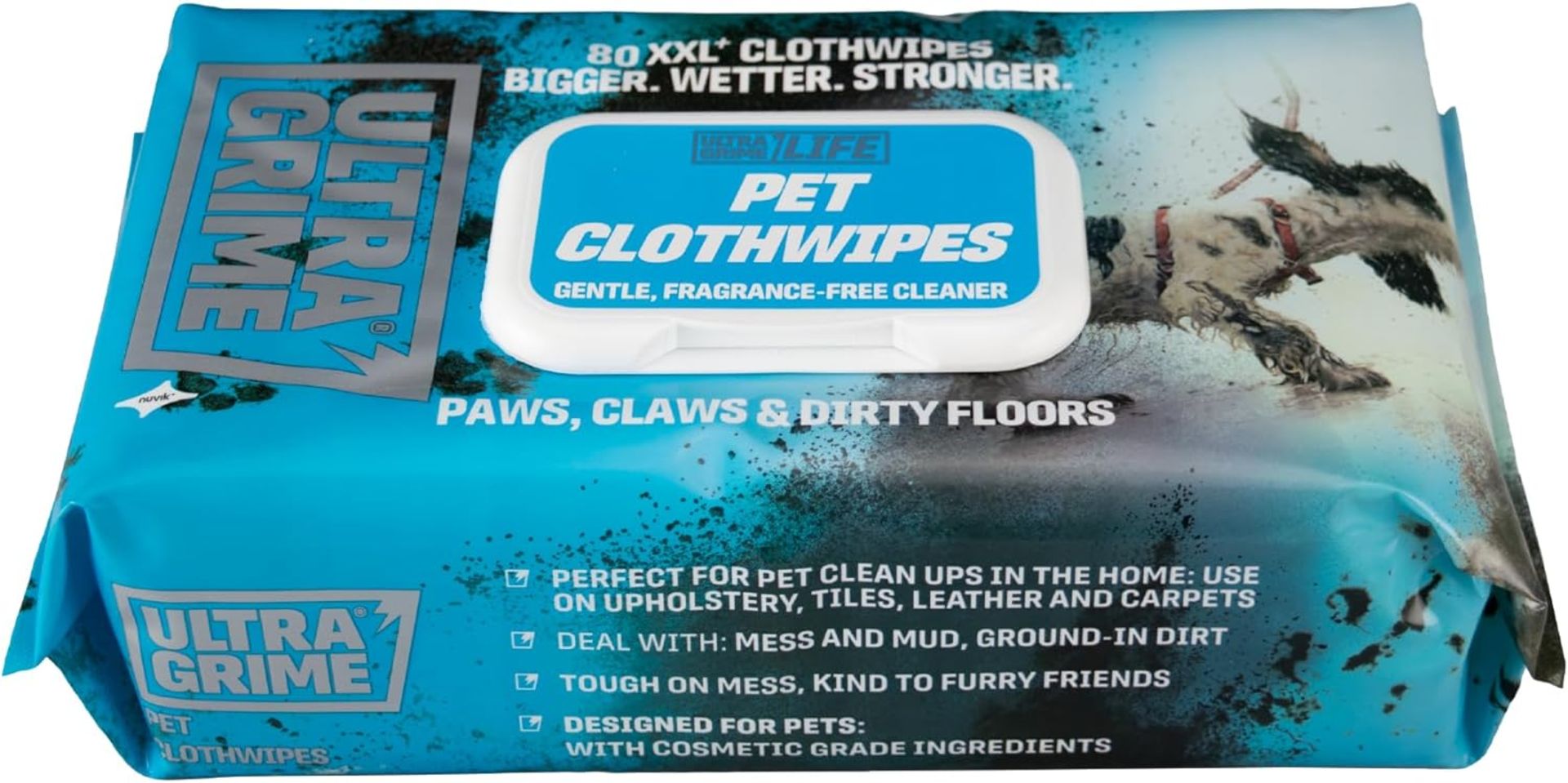 19 X BRAND NEW PACKS OF ULTRA GRIME 80 XXL PET CLOTH WIPES R10-3