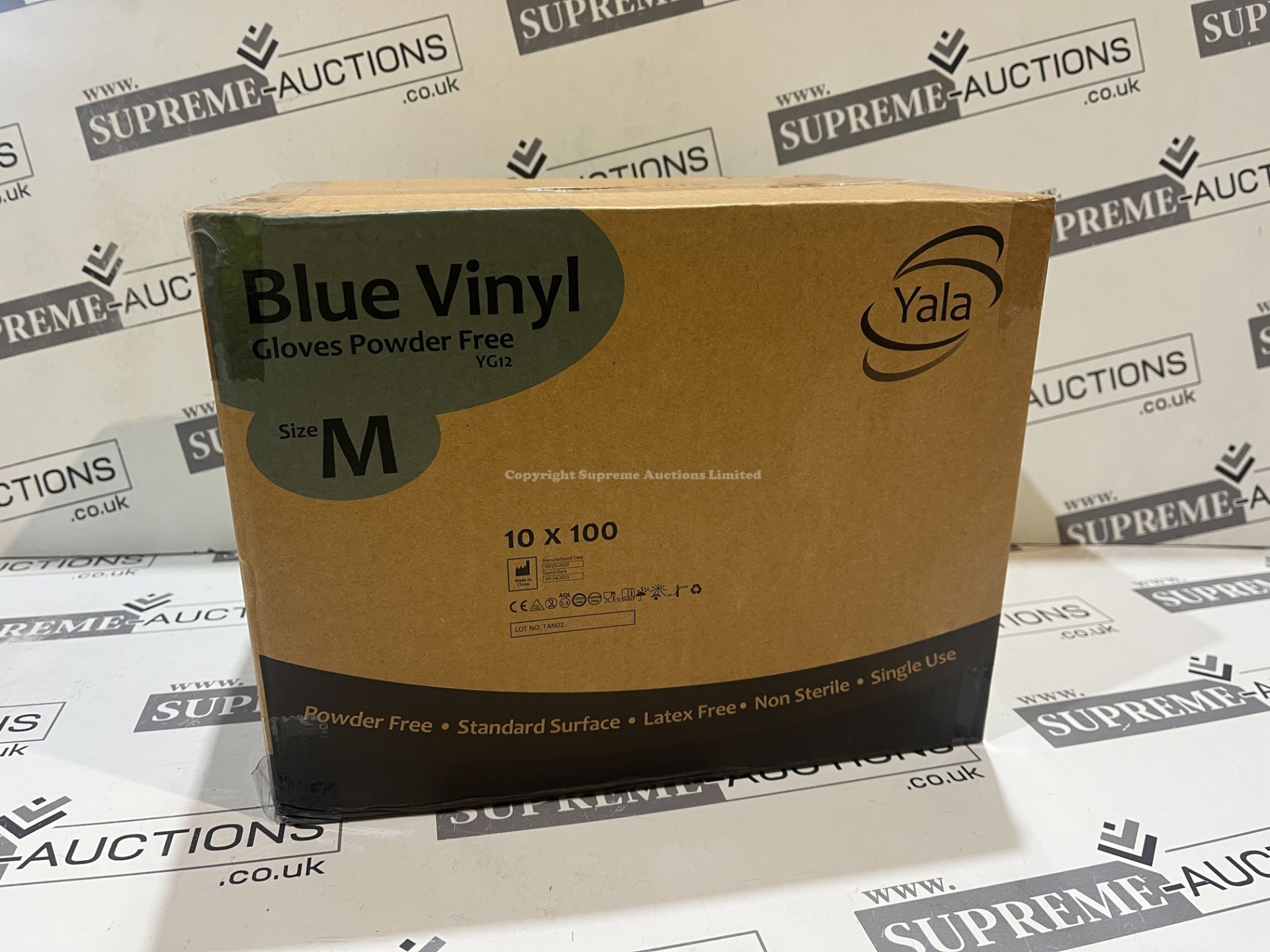 50 X BRAND NEW PACKS OF 100 YALA BLUE VINYL GLOVES SIZE MEDIUM EXP SEP 2025 R15-7