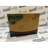 50 X BRAND NEW PACKS OF 100 YALA BLUE VINYL GLOVES SIZE MEDIUM EXP SEP 2025 R15-7