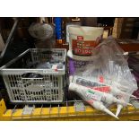 MIXED LOT INCLUDING SEALANT TILE ADHESIVE, BLACK GLITTER ETC R9-9