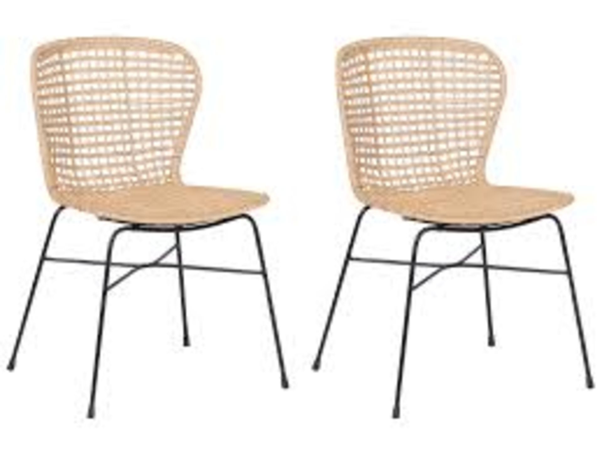 BRAND NEW SET OF 2 EMILIO RATTAN DINING CHAIRS RRP £279 PER SET, Crafted from natural rattan,