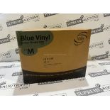 50 X BRAND NEW PACKS OF 100 YALA BLUE VINYL GLOVES SIZE MEDIUM EXP SEP 2025 R15-7