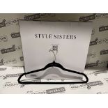 12 X BRAND NEW PACKS OF 30 STYLE SISTERS LUXURY VELVET BLACK COAT HANGERS R11