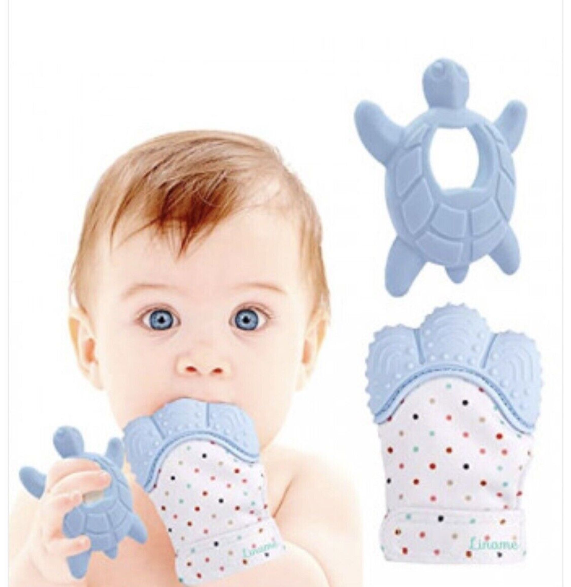 50 X BRAND NEW LINAME PREMIUM TEETHIMG SETS WITH GIRAFFE MITTEN AND FROG TEETHING TOY R10-11