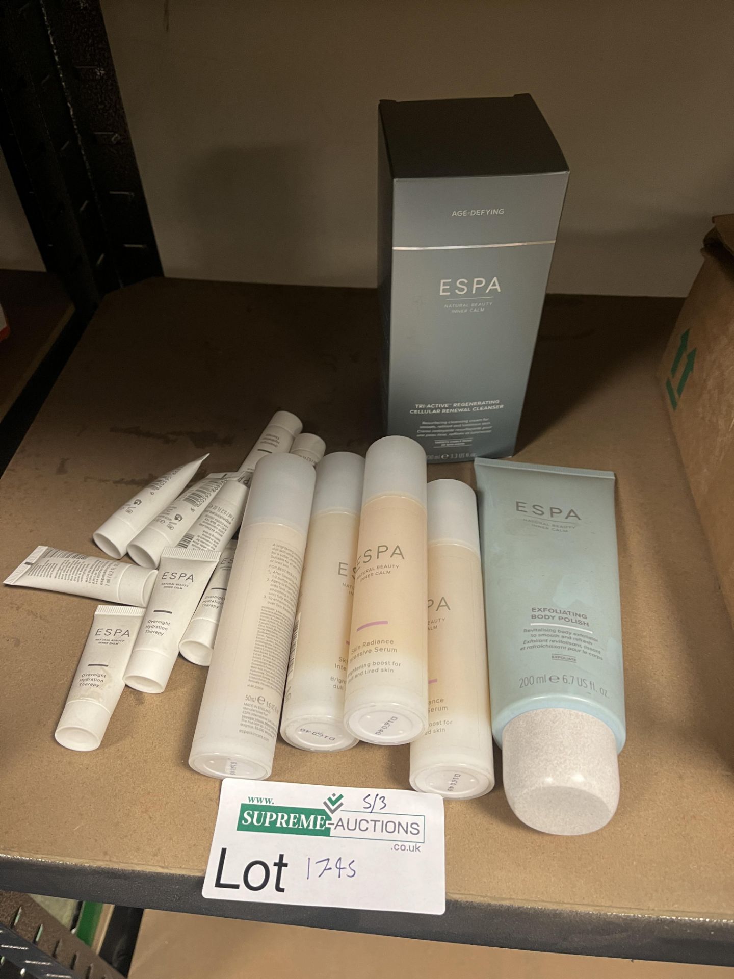 15 PIECE MIXED ESPA LOT TO CONTAIN BODY POLISH, INTENSIVE SERUM, ETC. (EBR7)