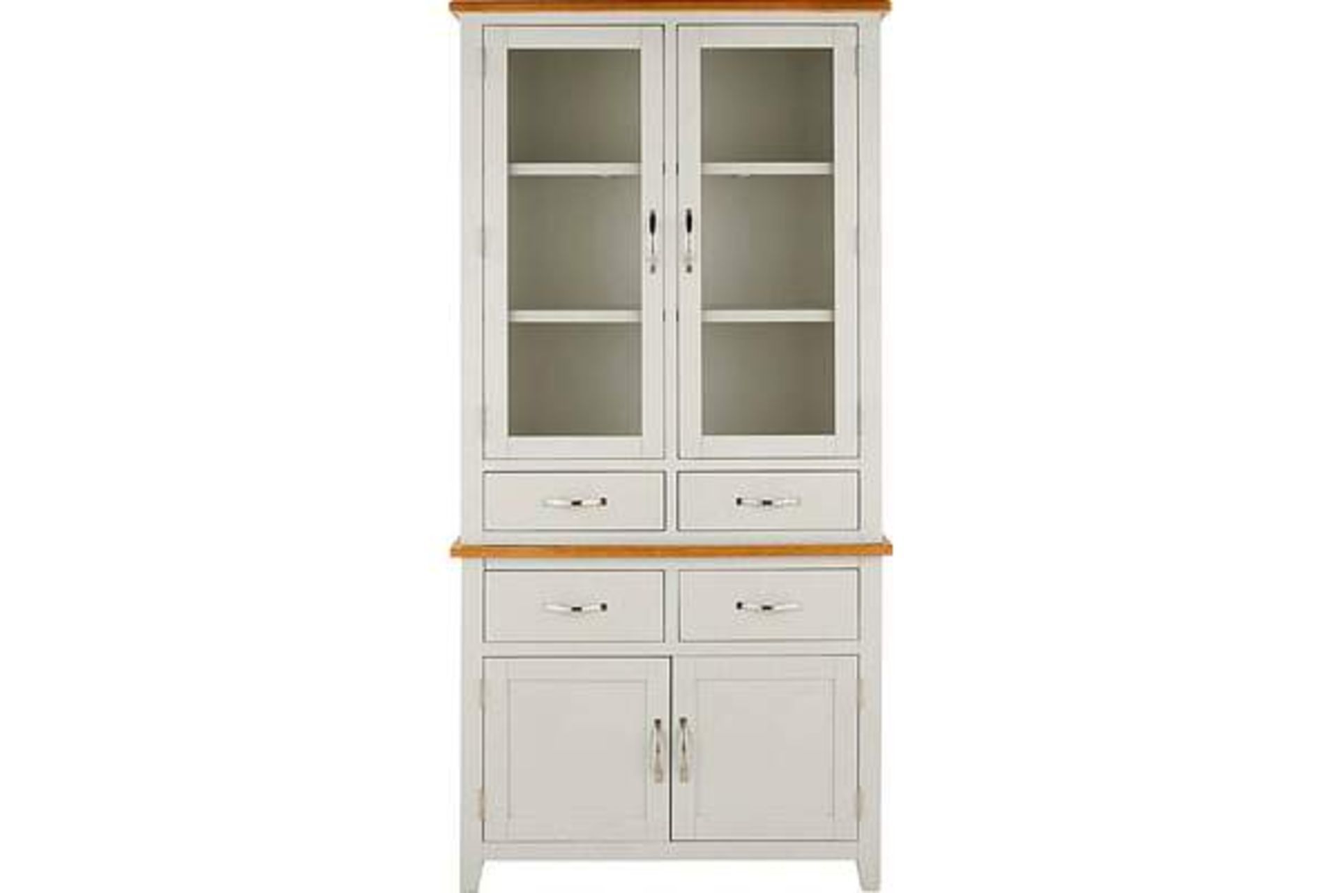 TRADE LOT 3 x New & Boxed Norfolk Two Tone Oak and Oak Veneer Tall Display Unit is part of the - Image 2 of 2