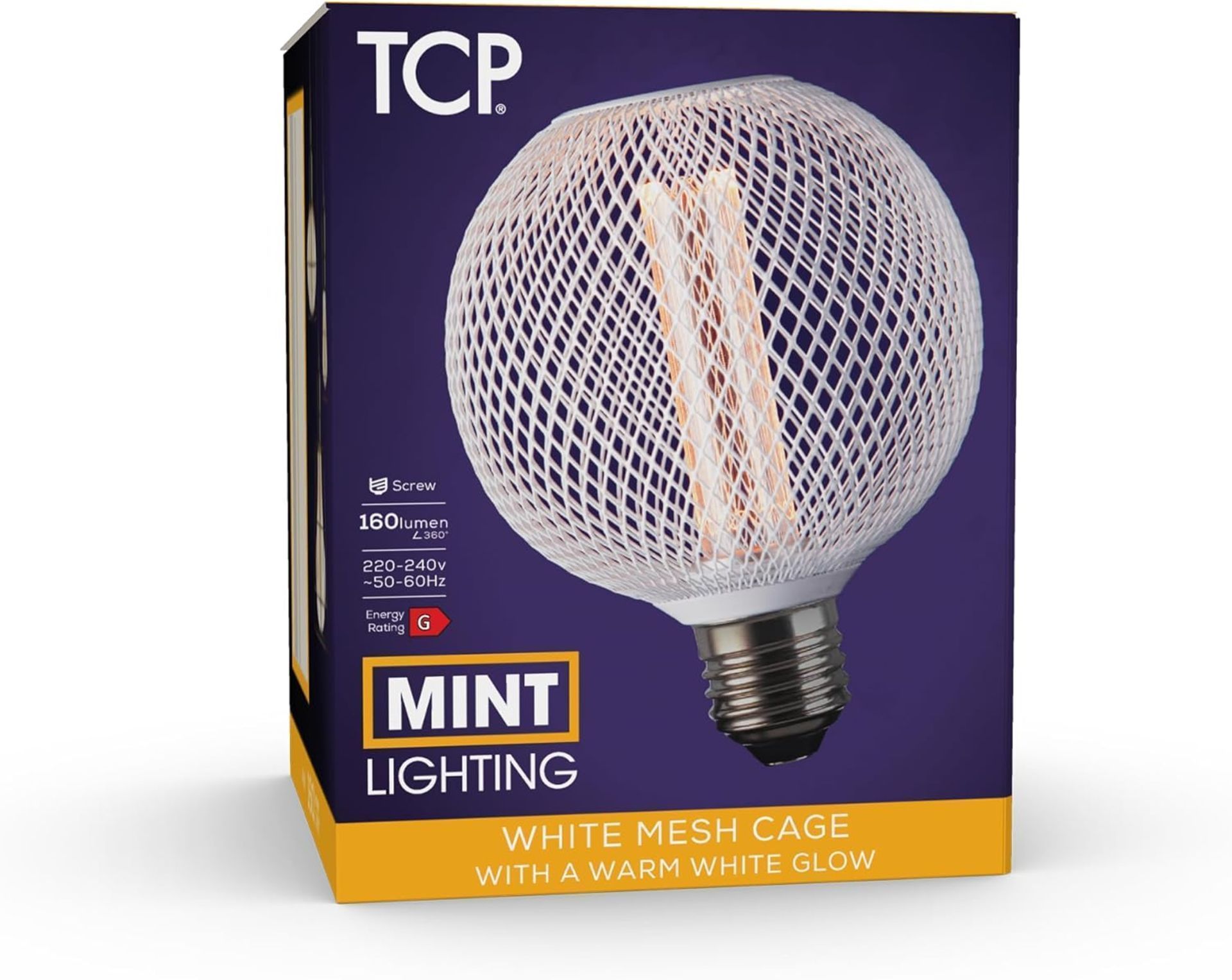 100 x Brand New TCP 120L E27 White Wire Effect Globe LED Warm White Light Bulb, White rrp £21