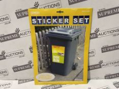 96 X BRAND NEW VW CAMPER HOME ESSENTIALS WHEELIE BIN STICKER SETS R16.13