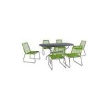 BRAND NEW KETTLER MENOS METRO 6 SEAT DINING SET GREEN (PARASOL NOT INCLUDED) RRP £799 MENOS